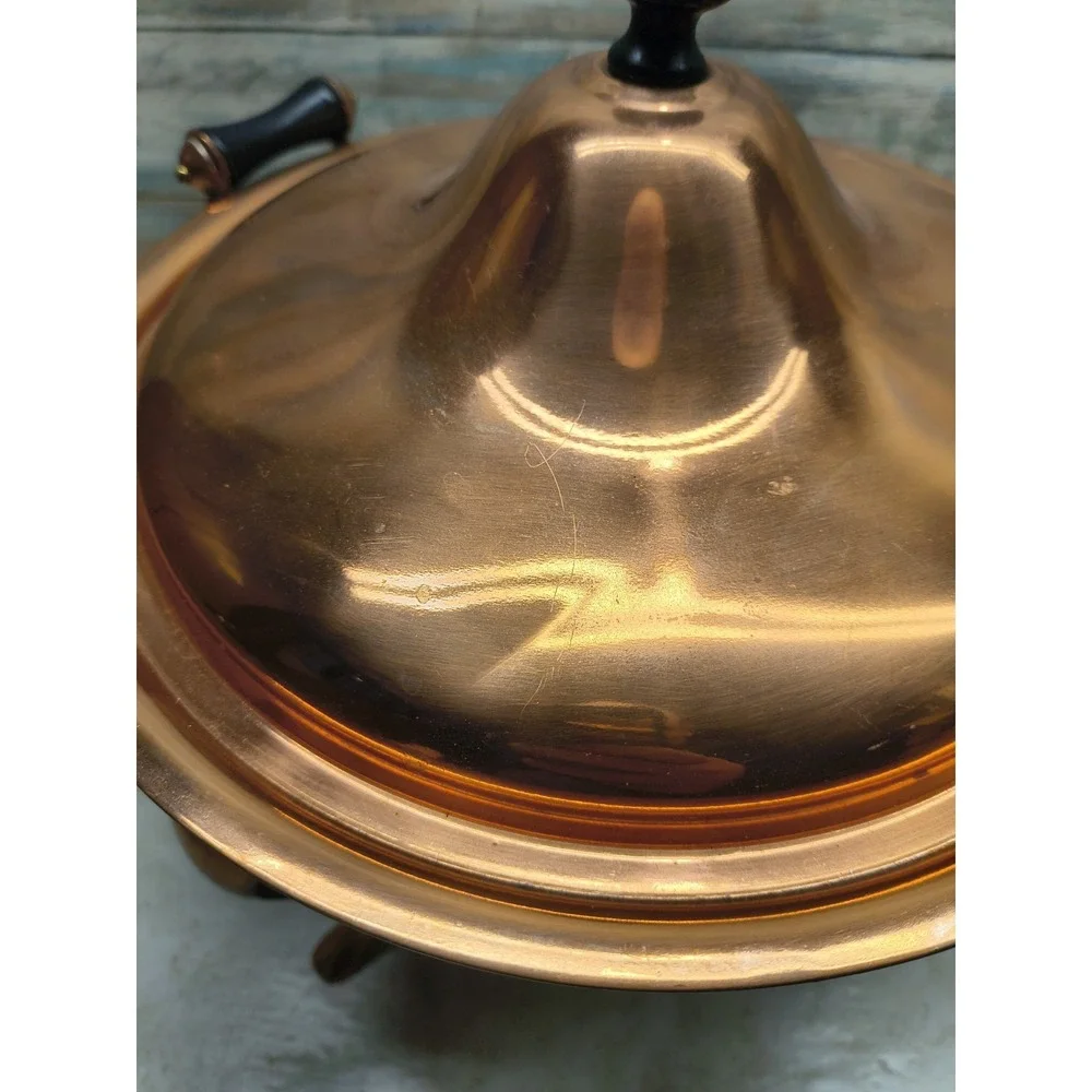 VINTAGE 5 PIECE COPPER‎ & BRASS CHAFING POT, S&S Co  sternau & Co new york